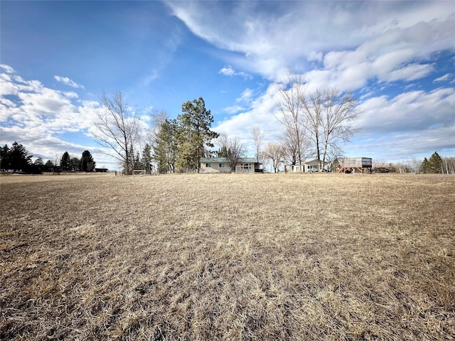 view of yard with a rural view