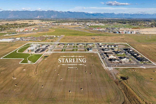 aerial view with a mountain view