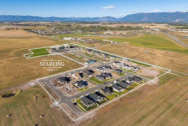 aerial view with a mountain view