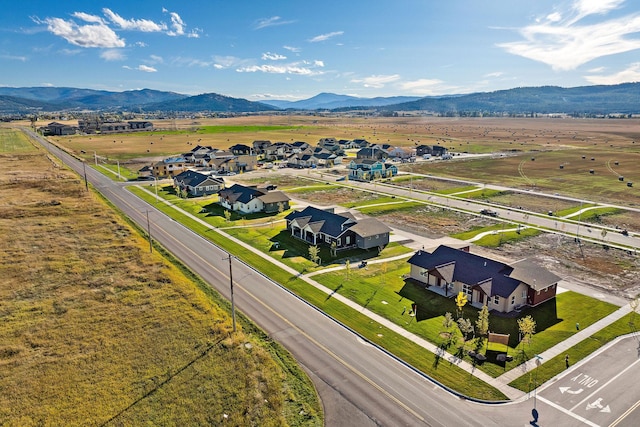 aerial view with a residential view and a mountain view