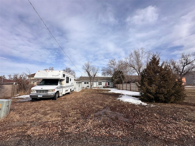 view of yard with fence