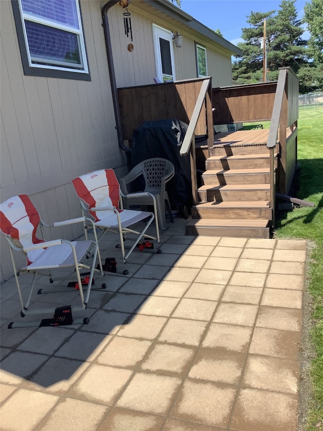 view of patio with a deck