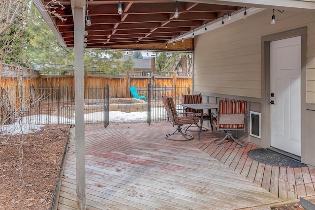 wooden deck with fence