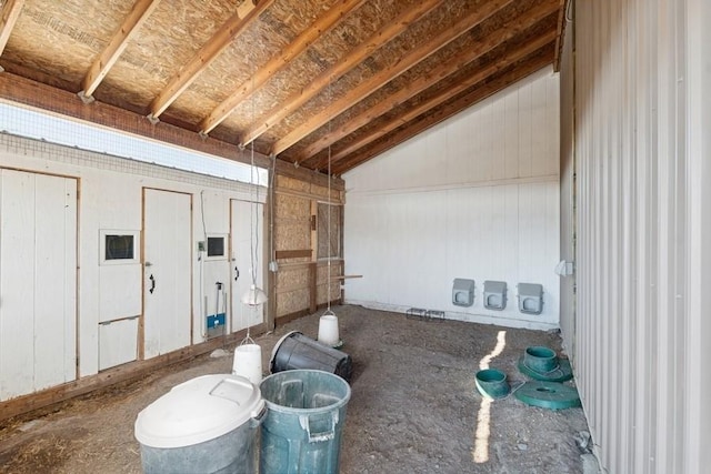 misc room with vaulted ceiling