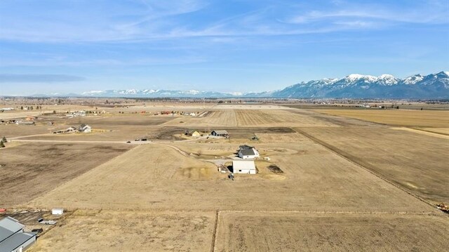 bird's eye view with a rural view and a mountain view