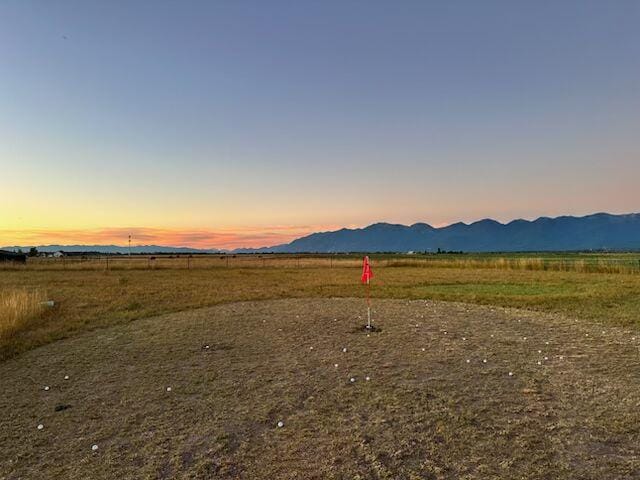 mountain view with a rural view