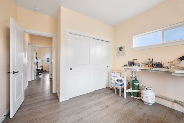 interior space featuring wood finished floors