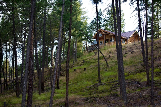 view of yard with a porch