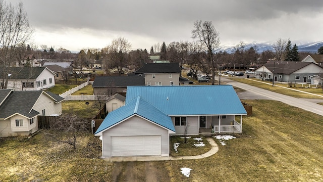 bird's eye view with a residential view