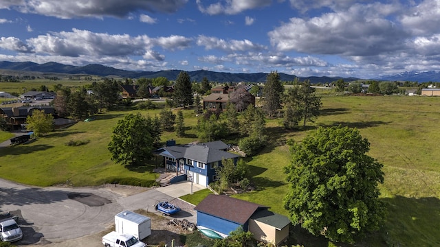 bird's eye view featuring a mountain view