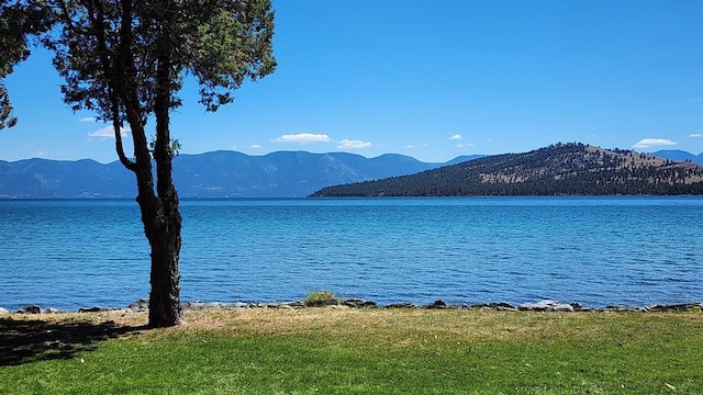 property view of water featuring a mountain view