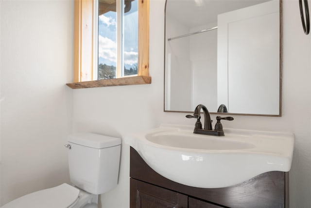 bathroom with toilet and vanity