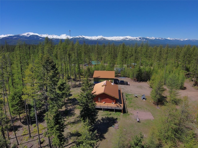 1081 Old Barn Rd, Seeley Lake, MT 59868 - drone / aerial view of a heavily wooded area and mountains
