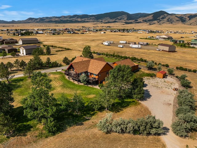aerial view with a rural view and a mountain view