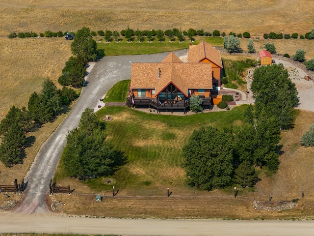 drone / aerial view with a rural view