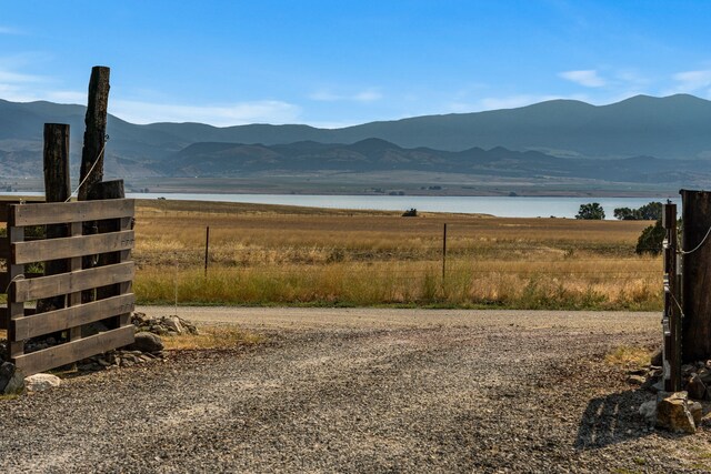 mountain view with a water view