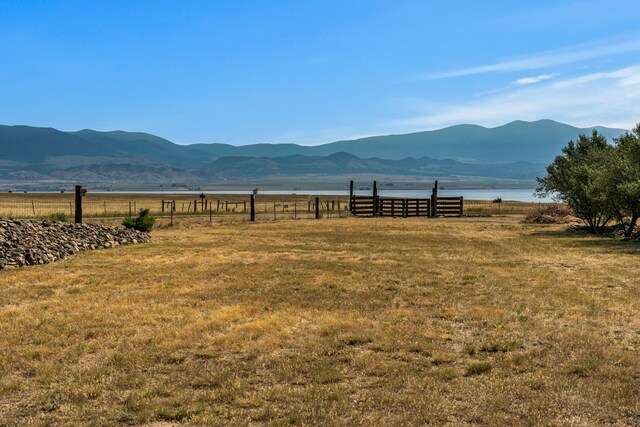 view of mountain feature featuring a rural view