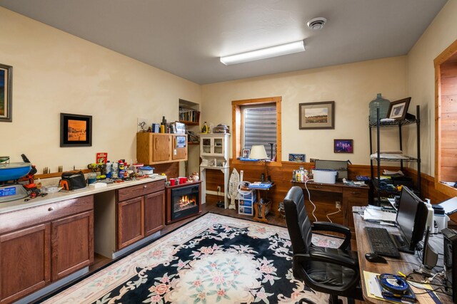 office with light wood finished floors
