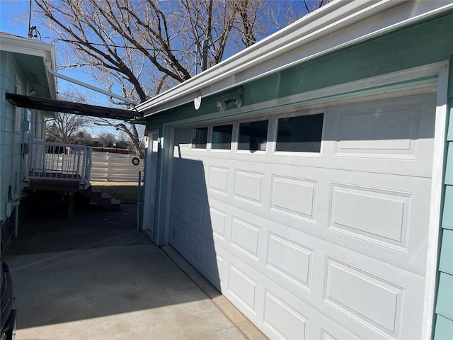 garage with driveway