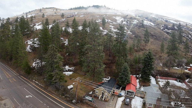 bird's eye view featuring a mountain view