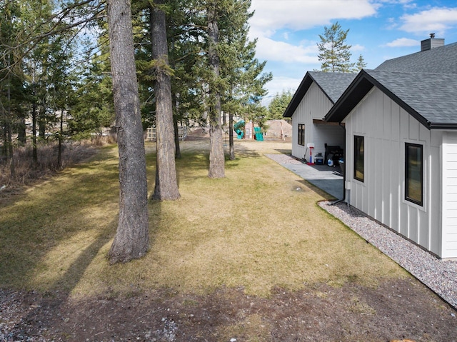 view of yard featuring a playground