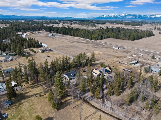 drone / aerial view with a mountain view