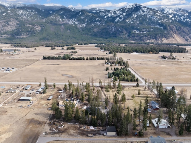 view of mountain feature with a rural view