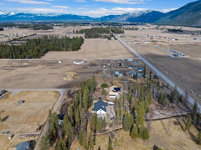 drone / aerial view with a mountain view