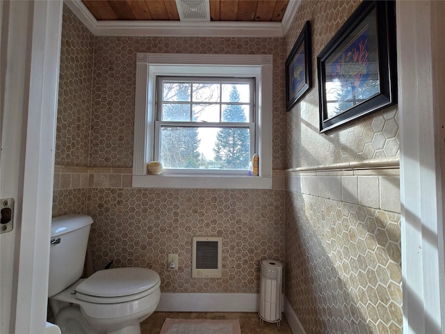 17 Mountain View Rd, Trout Creek, MT 59874 - half bath featuring crown molding, tile walls, and wainscoting