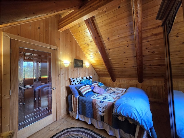 17 Mountain View Rd, Trout Creek, MT 59874 - bedroom featuring wood walls, wooden ceiling, and wood finished floors