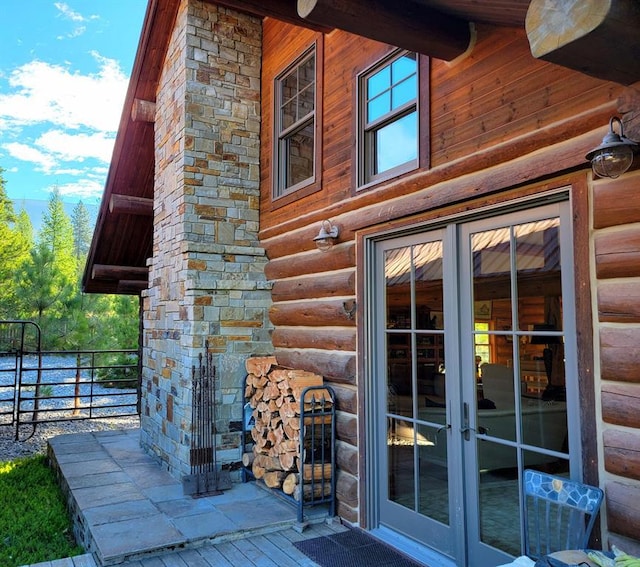 17 Mountain View Rd, Trout Creek, MT 59874 - doorway to property with french doors and stone siding