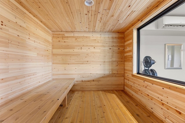 view of sauna / steam room with hardwood / wood-style flooring