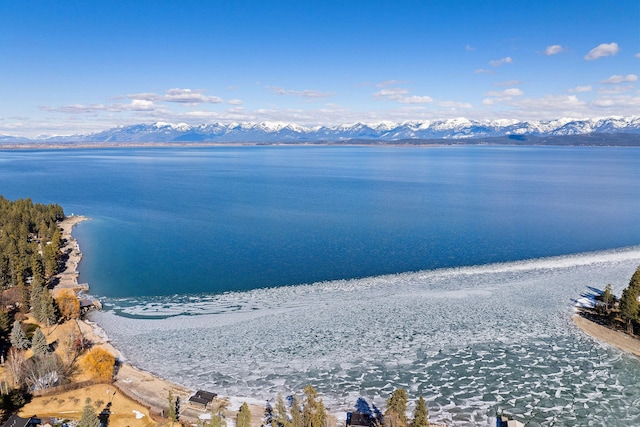 view of water feature with a mountain view