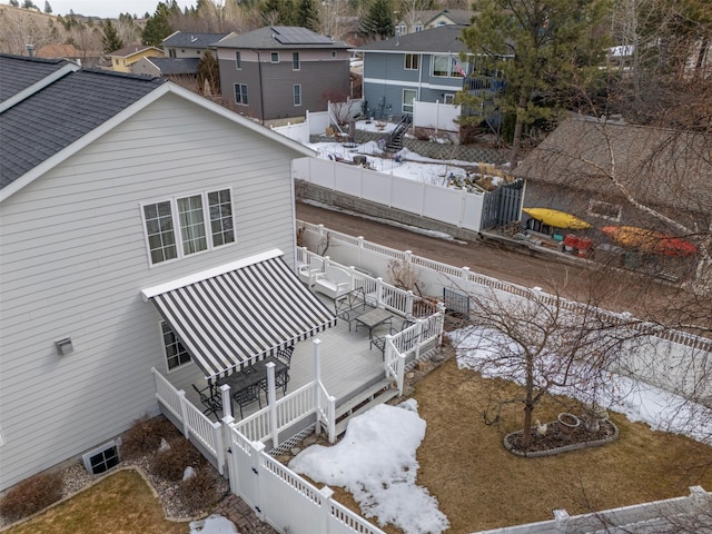 aerial view with a residential view