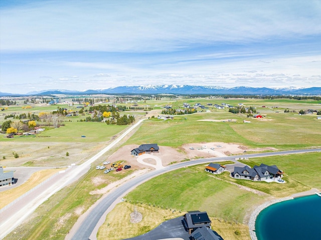 aerial view featuring a mountain view