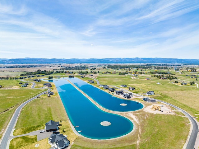 aerial view with a mountain view