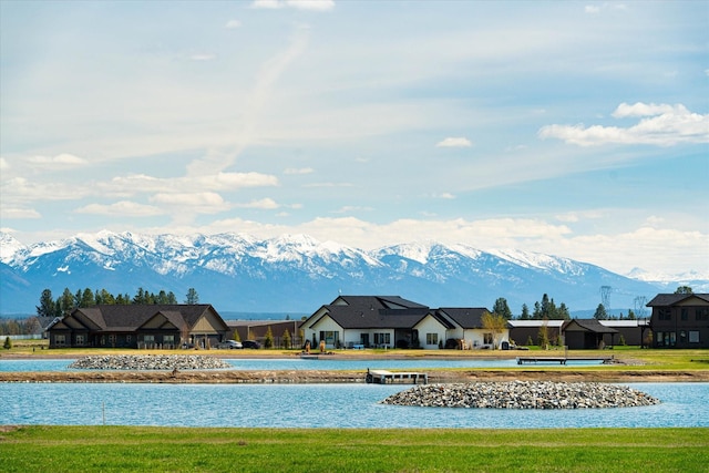 view of water feature with a mountain view