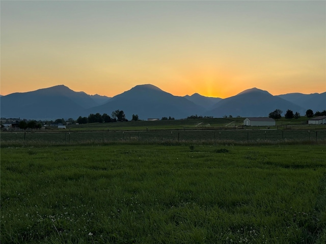 property view of mountains with a rural view