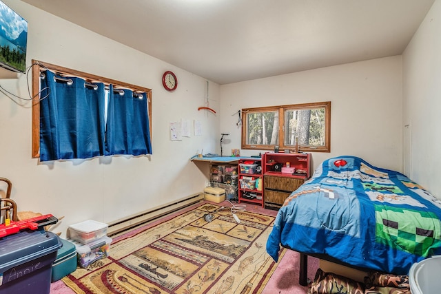 bedroom featuring baseboard heating