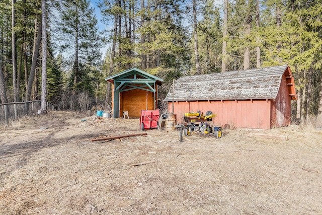 view of shed