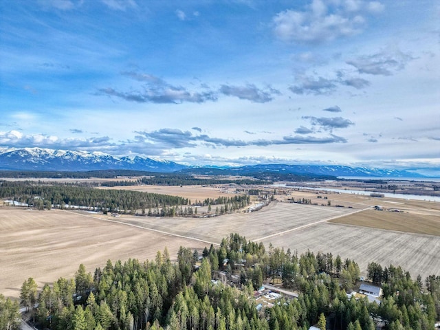 drone / aerial view with a rural view and a mountain view