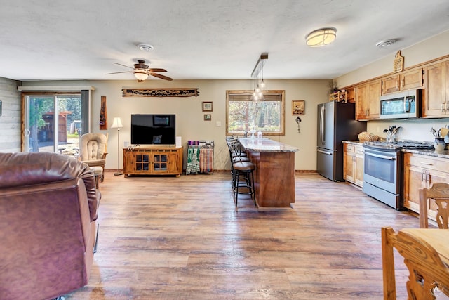 7415 Wildcat St, Helena, MT 59602 - kitchen featuring appliances with stainless steel finishes, plenty of natural light, and open floor plan