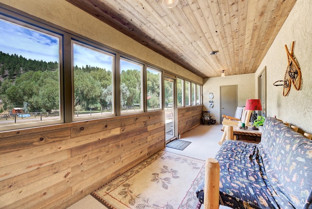 7415 Wildcat St, Helena, MT 59602 - sunroom / solarium with wooden ceiling and a textured wall