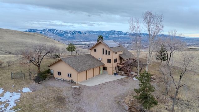 exterior space with a mountain view