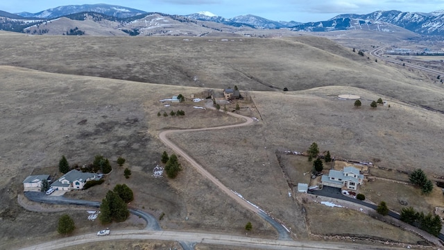 aerial view featuring a mountain view