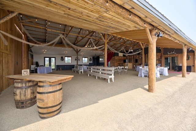 view of patio with outdoor dry bar