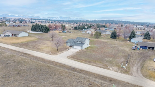 aerial view with a mountain view