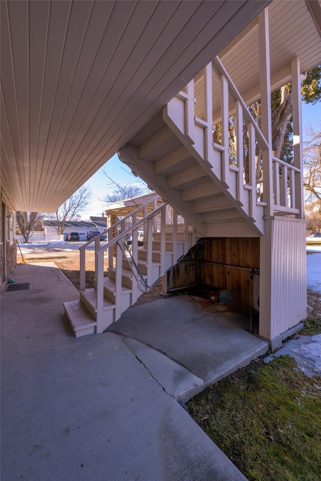 view of patio with stairs