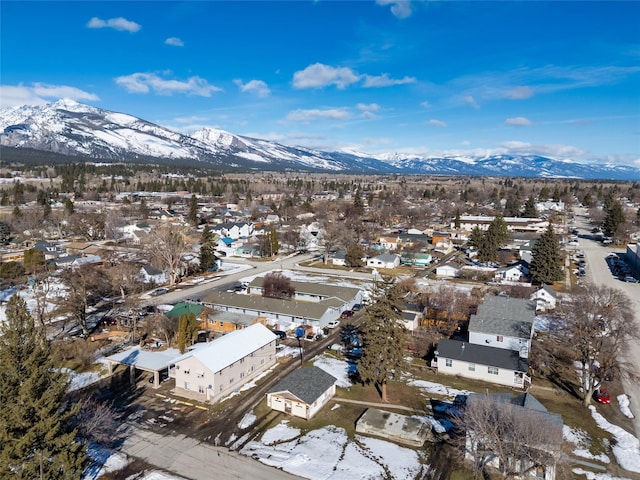 aerial view with a residential view and a mountain view