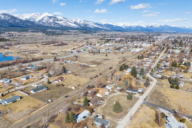 drone / aerial view with a mountain view